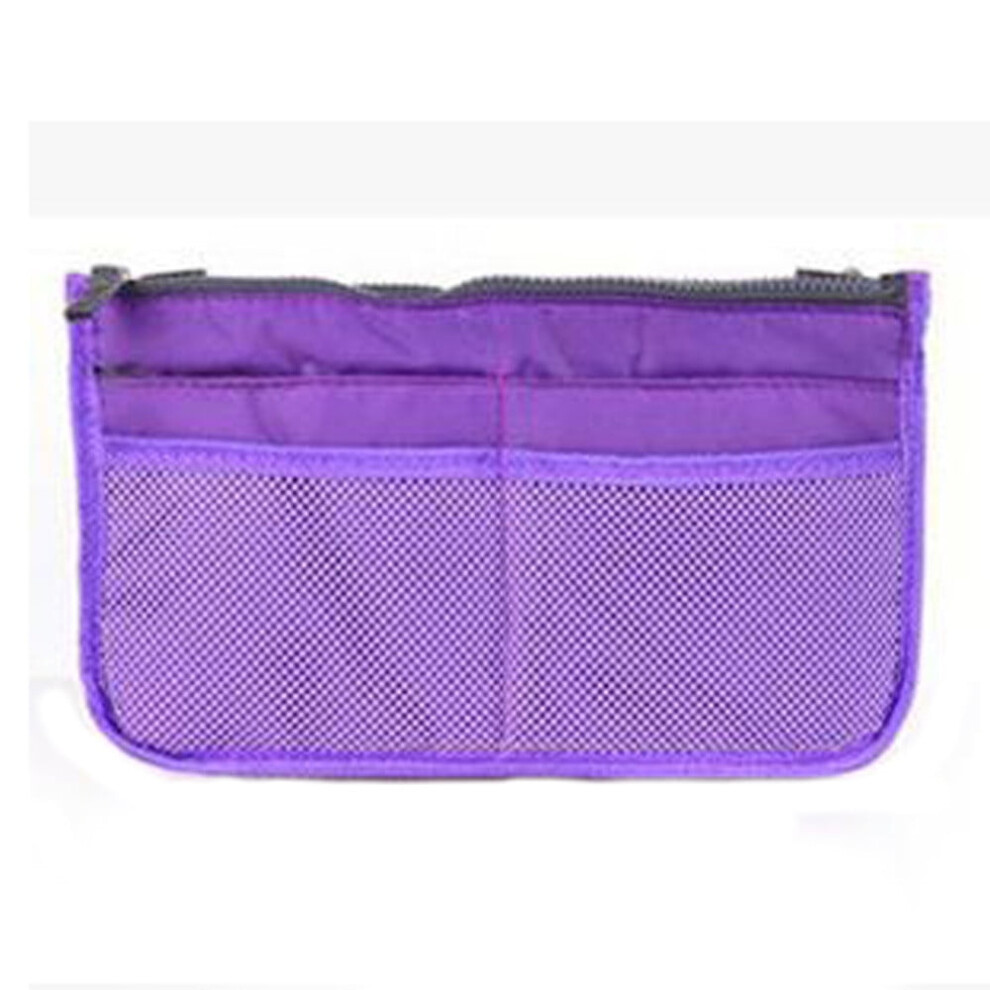 Purple Xiuh Home Textile Portable Multifunction Dual Zipper Storage Bag Cosmetic Organizer Holder Pp (Purple)