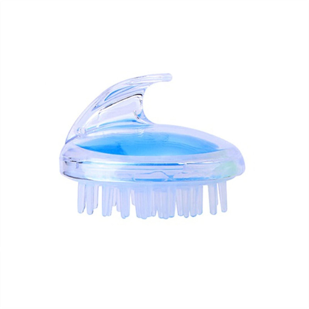 Blue Scalp Massager Brush With Soft Silicone Bristles For Deep Cleansing And Hair Growth, Crystal