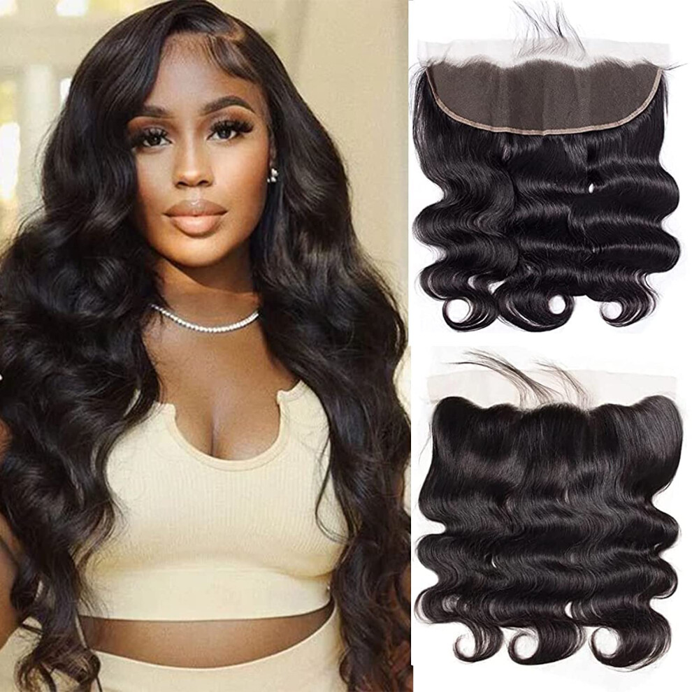 Unisex Brazilian Body Wave 13X4 Hd Lace Frontal Closure With Baby Hair Virgin Remy Hair 130% Density