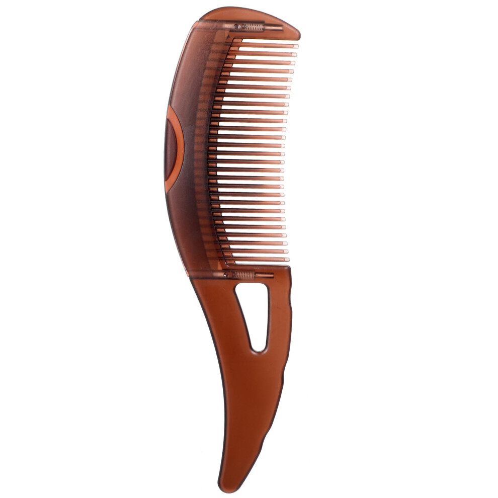 Unisex Brown Dandruff Comb With Hollow Tooth Design, Plastic Scalp Brush For Dandruff Removal And Massage