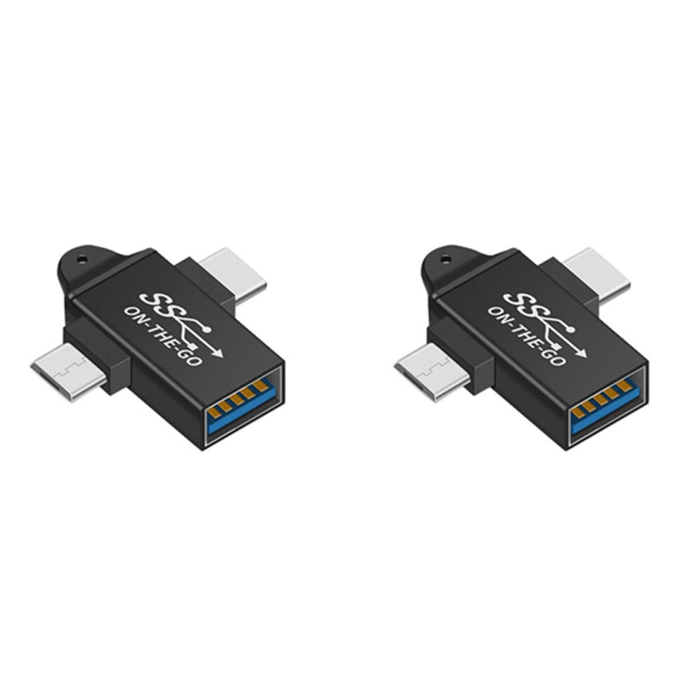 Usb C To Usb 3.0 Otg Adapter Pack Of 2, Speed Data Transfer, Wide Compatibility, Black 9365369342804