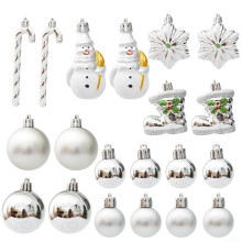 Christmas Tree Ball Ornaments Set, 20/29 Pcs Silver Plastic Hanging Decorations for Holiday Wedding Party