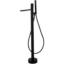 Black Freestanding Bathtub Faucet with Hand Shower, 360 Swivel Spout, Chrome Finish, Style 3