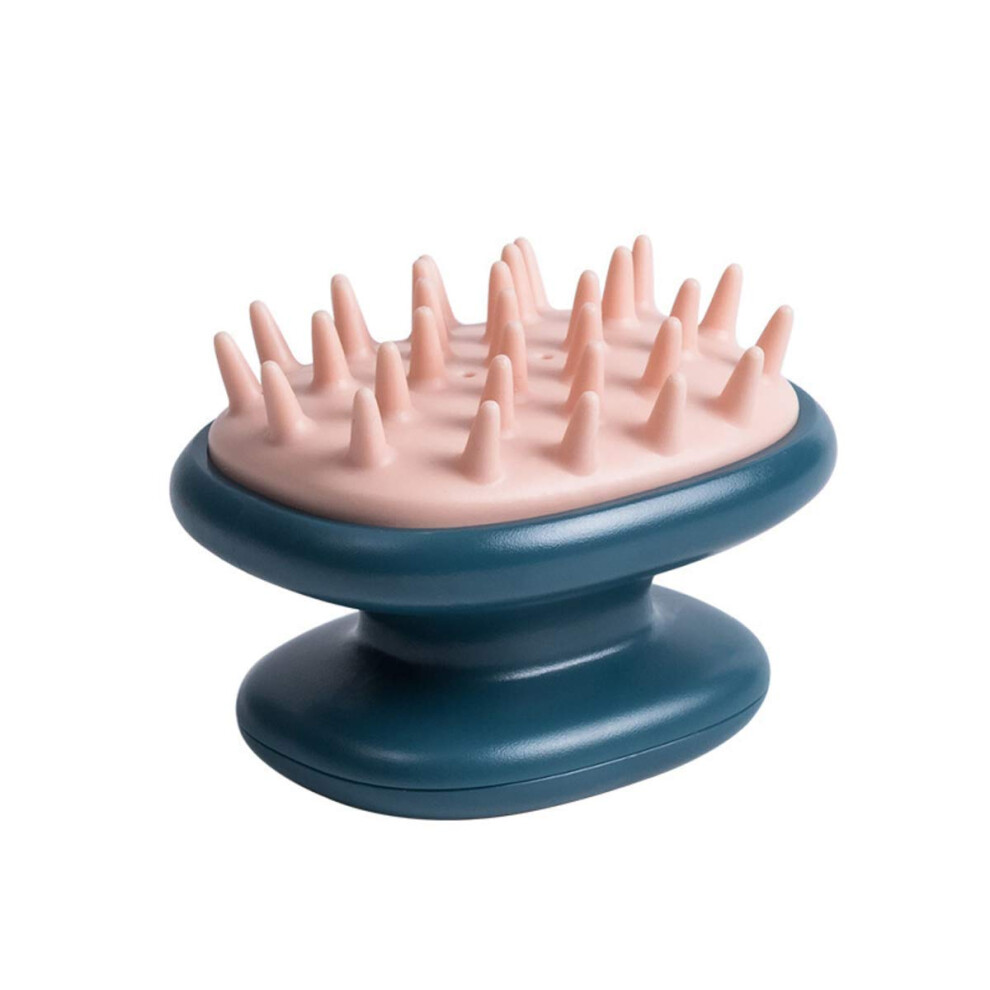Unisex Blue Scalp Massager Shampoo Brush With Soft Silicone Bristles For Wet And Dry Hair, Dandruff Care, Waterproof Dark 1Pcs
