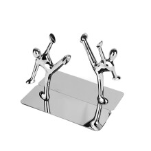 Heavy Duty Stainless Steel Bookends with NonSkid Base, Nordic Style Decorative Shelf Support