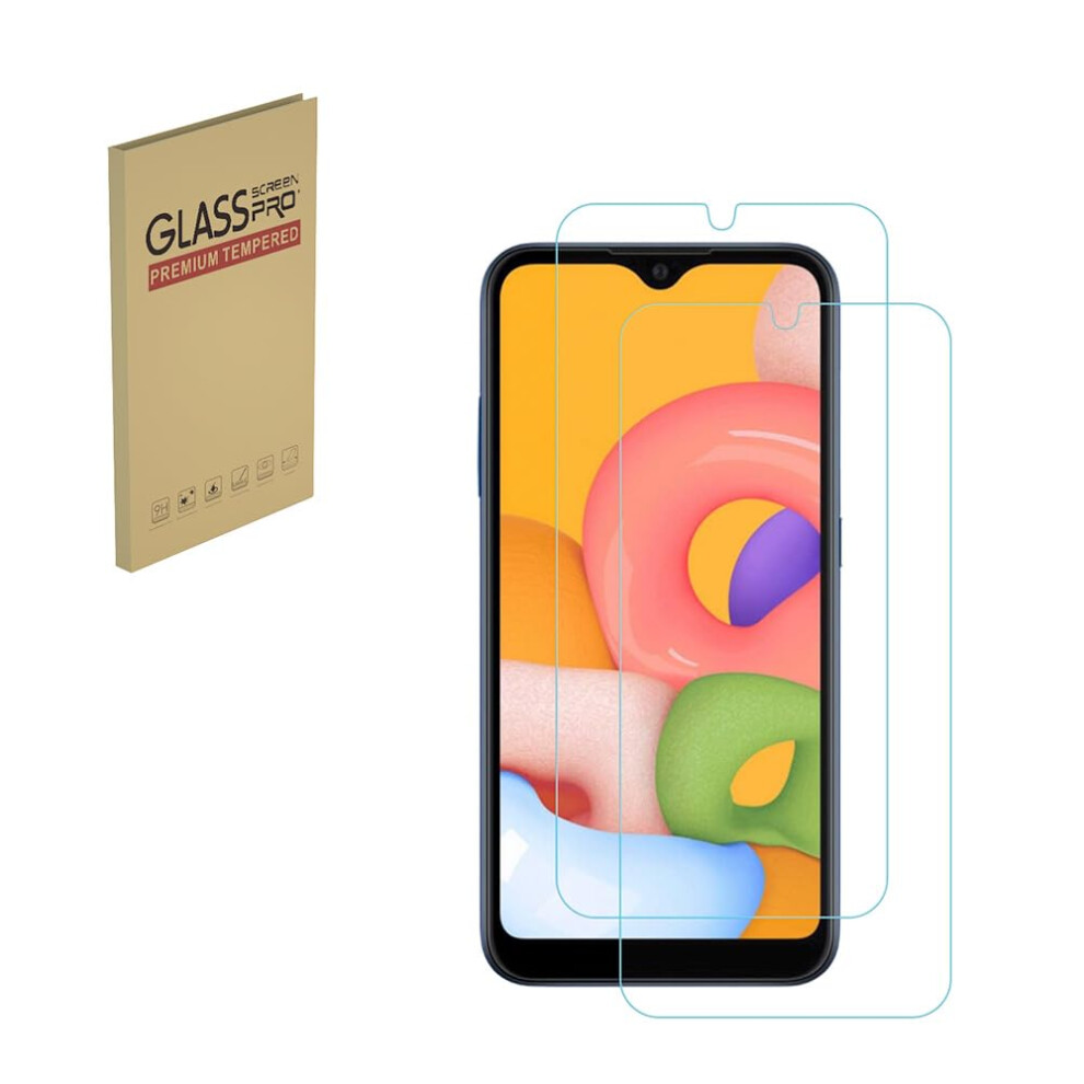 Screen Protector For Samsung A01 2 Pack, 9H Tempered Glass, Hd Clear Antiscratch Bubble 9365369343252
