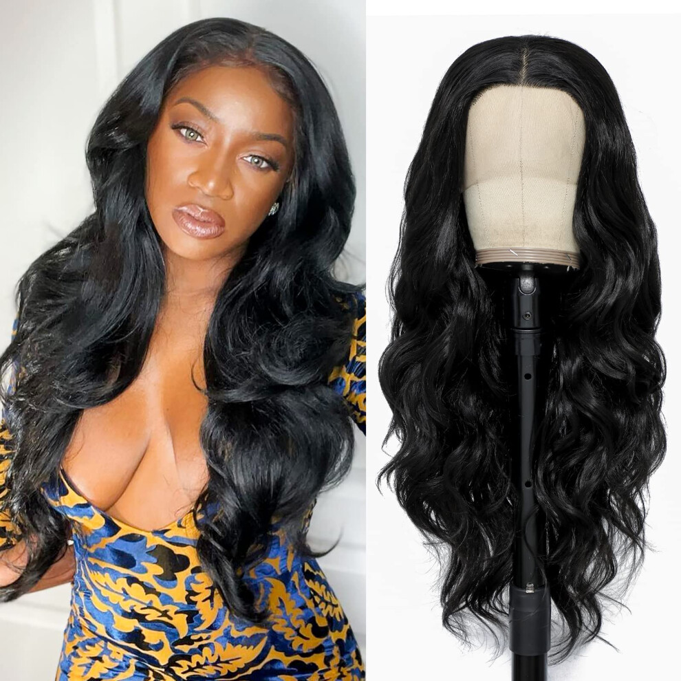 Synthetic Lace Front Wig 13x3 Body Wave Heat Resistant for Black Women with Natural Hairline