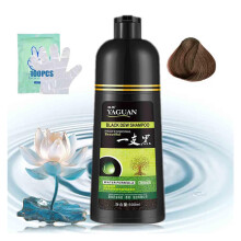 500ml Deep Coffee 3 in 1 Hair Color Shampoo with Herbal Extracts for 100% Grey Coverage