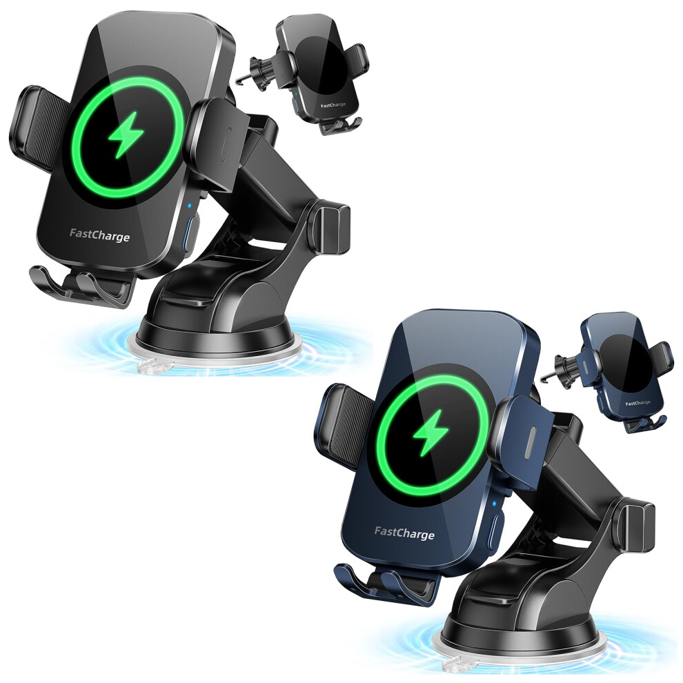 Wireless Car Charger 15W Fast Charging Auto Clamping Phone Mount For Car Dashboard Vent 9164114079428