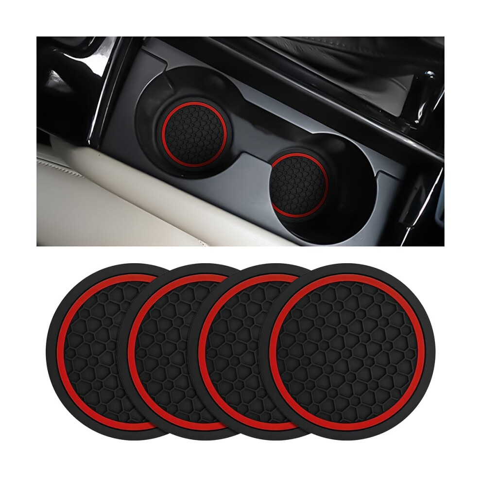 4Pcs Silicone Car Cup Holder Coasters Nonslip Inserts For Chevrolet Equinox 20182024 Red 9174973796411
