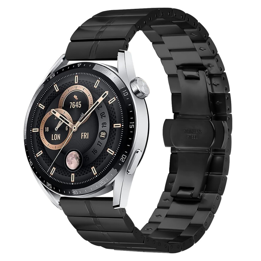 Stainless Steel Smartwatch Band For Sanorum G56, Adjustable Replacement Strap With Quick Release Pins And Secure Metal Buckle Black 9365369343948