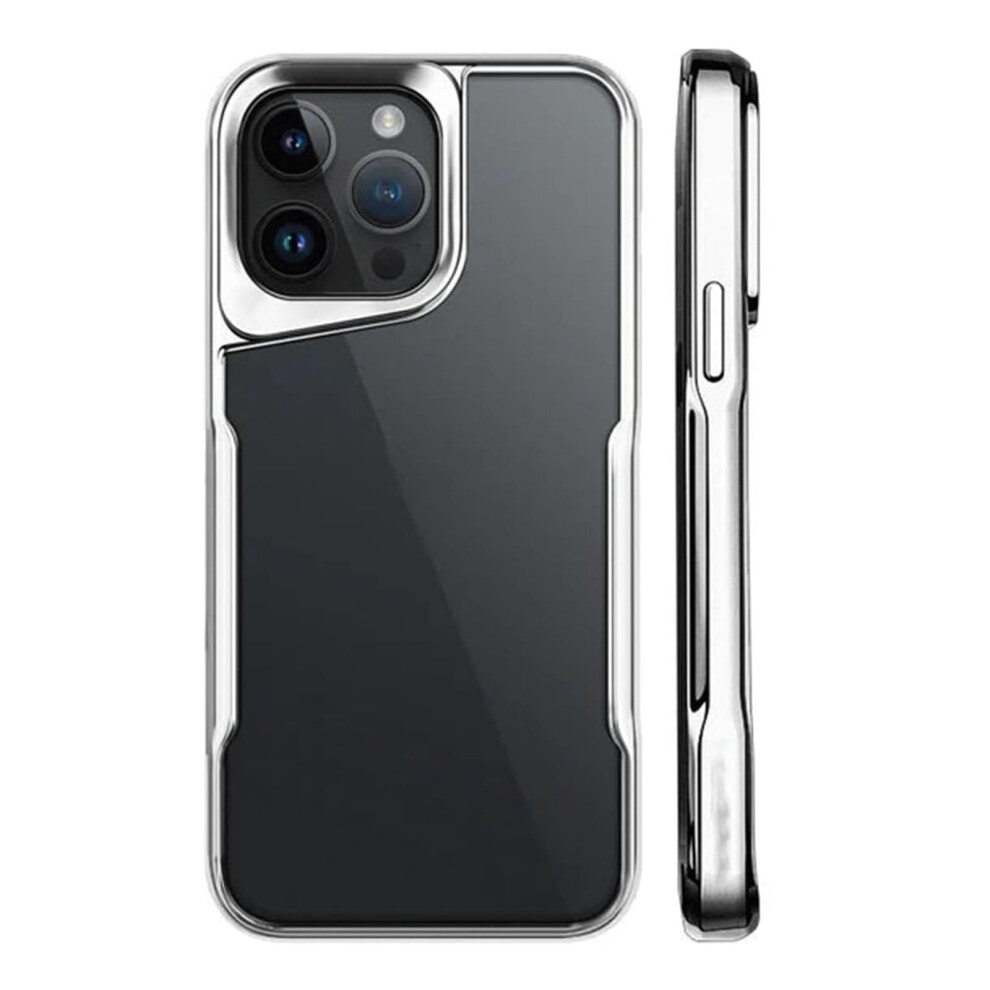 Case For Iphone 12 Pro Max Clear Acrylic Back Electroplated Soft Frame Slim Shockproof Bumper Silver 9164114080028