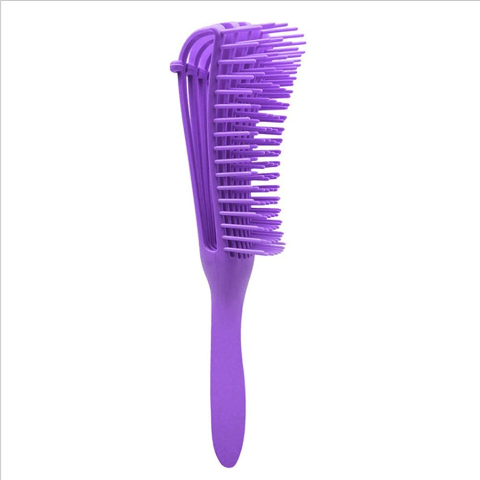 Purple Detangling Brush For 3A To 4C Curly Hair With Gentle Knot Removal And Scalp Massage