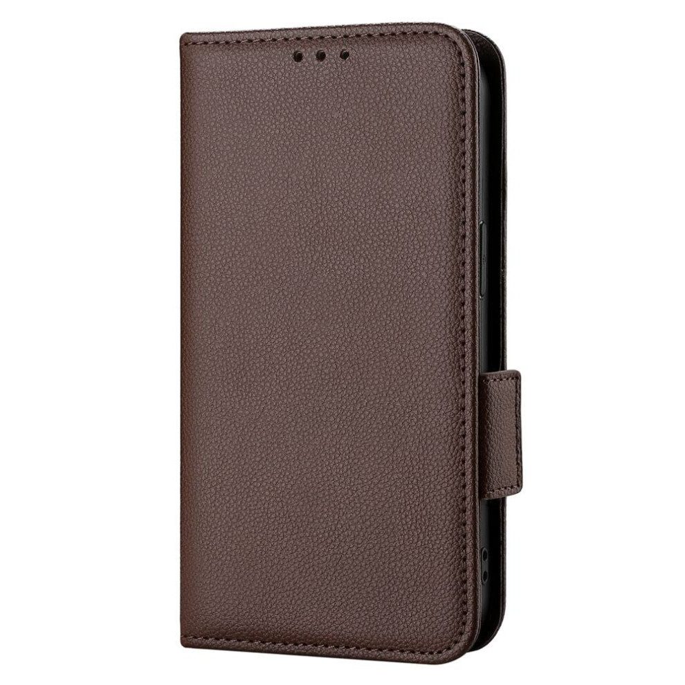 Leather Wallet Case With Card Holder, Magnetic Closure And Kickstand, Flip Cover For Blu G91s Brown 9164114080493