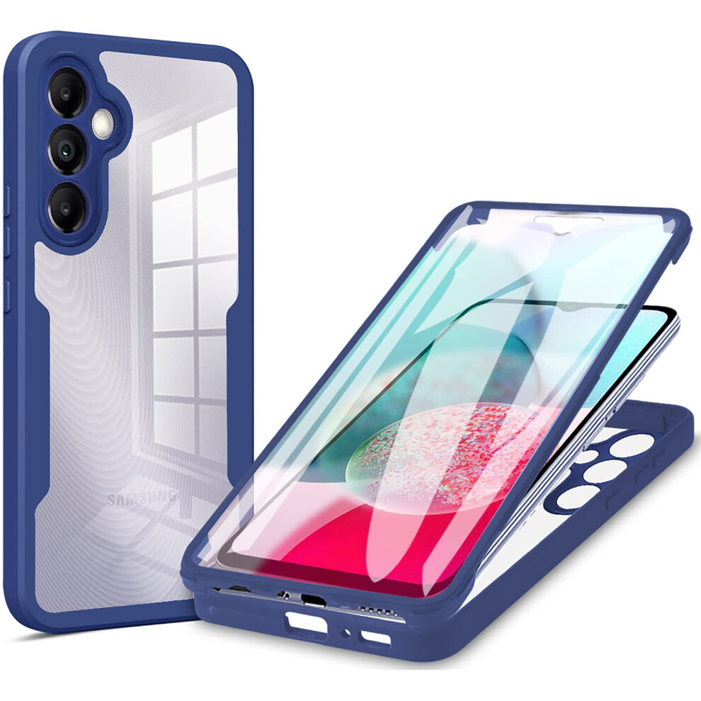 Full Surround Clear Case For Samsung Galaxy A24 4G 6.5 Inch, Tpu Shockproof Antiyellow Cover With Screen Guard Blue 9164114080530