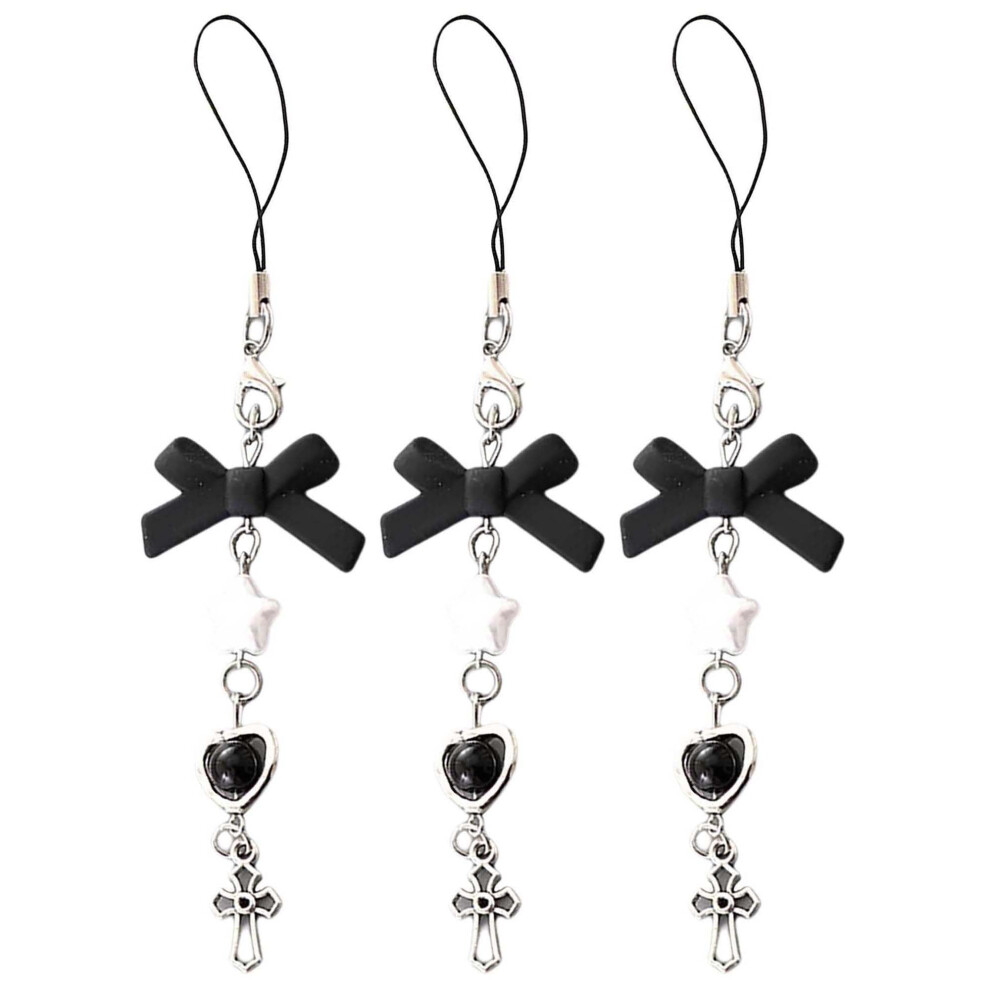 3Pcs Beaded Phone Charm Strap Keychain With Star Butterfly Heart Beads For Phones Bags Cameras Csk888 9365369344402