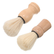 2pcs Men's Shaving Brush with Wood Handle, Soft Gentle Bristles for Wet Shaving and Travel Use