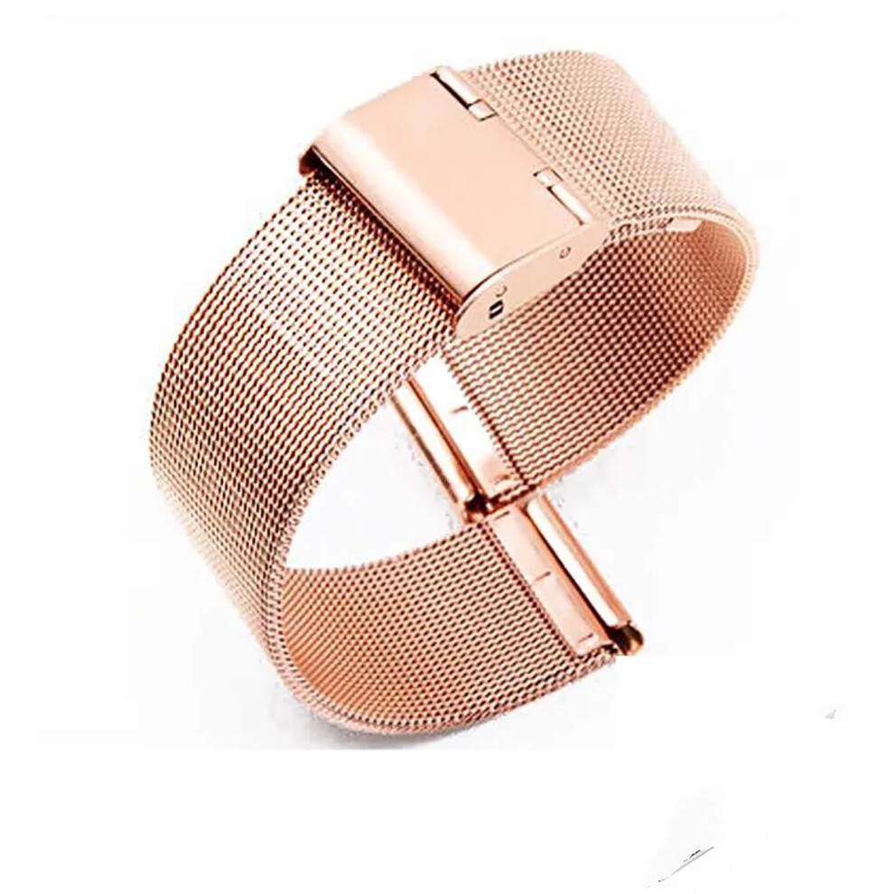 20Mm Rose Milanese Mesh Watch Band Adjustable Stainless Steel Strap With Secure Folding Clasp Gold 9164114081216