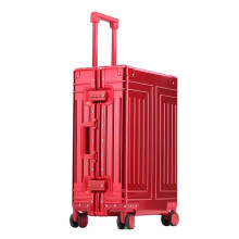 26 Inch Red Spinner Luggage with 360 Wheels, Large Capacity Lightweight Travel Suitcase