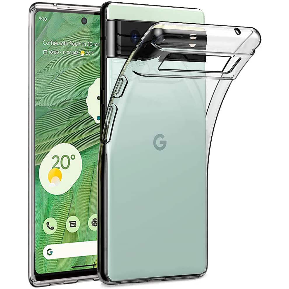 Case For Google Pixel 7 Clear Shockproof Tpu Gel Cover With Raised Camera Lip And Lowyellowing Finish 9365369344884