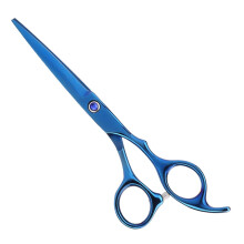 Pet Grooming Scissors Set Stainless Steel Blue Flat Cut Shears with Thinning Scissors and Comb