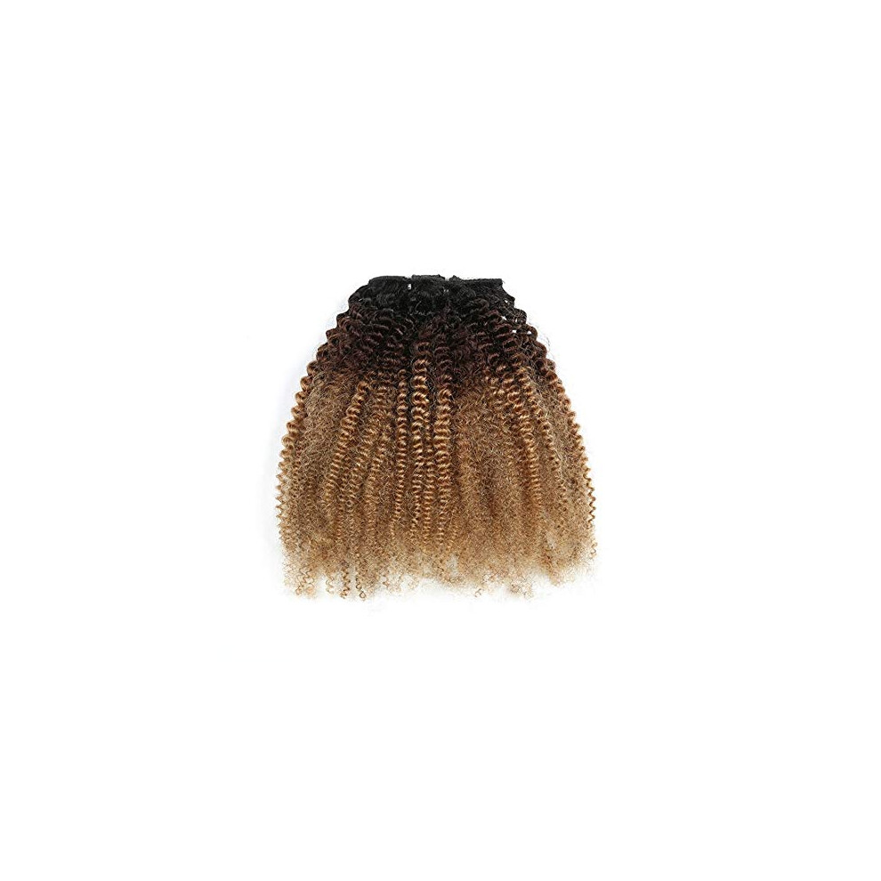 Unisex 18 Inch Brazilian Remy Human Hair Wig Afro Kinky Curly Clip In Extensions Full Head 8Pcs Set