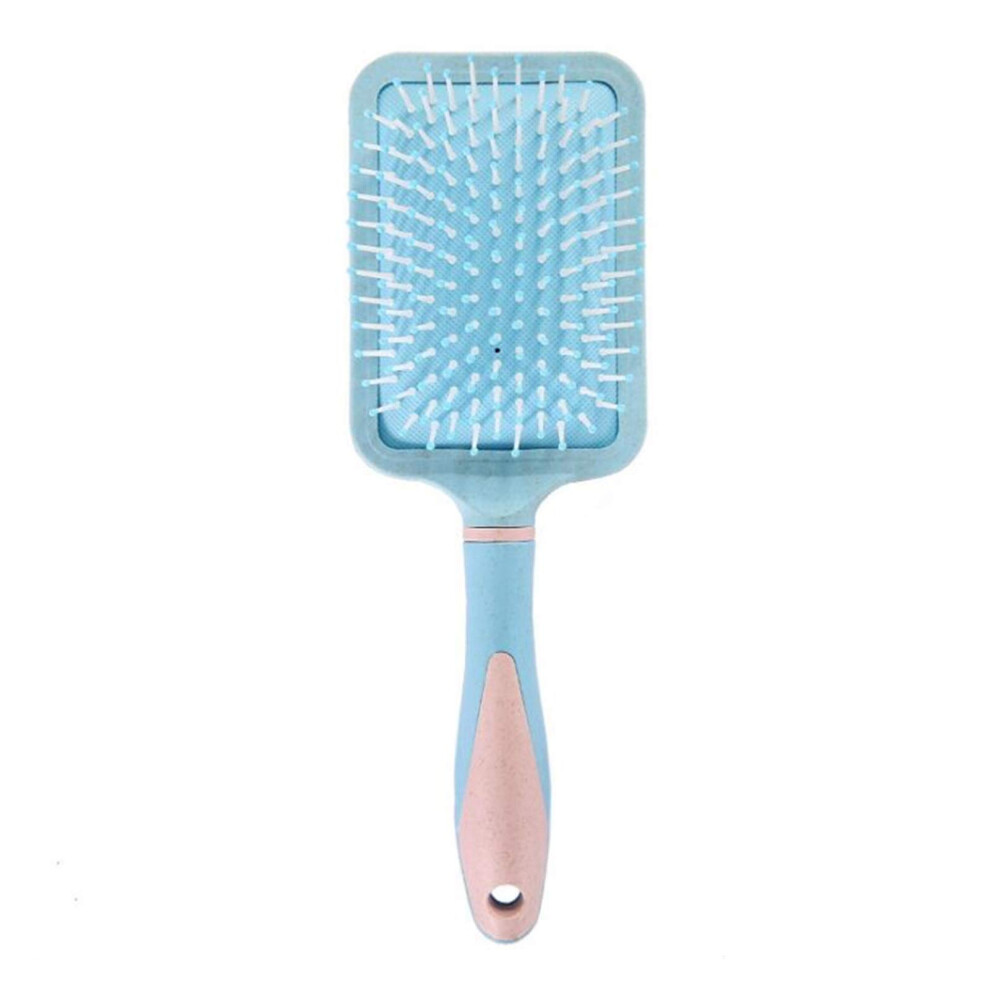 Unisex Blue Detangling Paddle Hair Brush And Professional Hair Cutting Comb Set For Wet Or Dry Styling