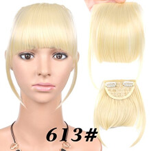 Clip In Bangs for Women Synthetic Hairpiece 6 Inch Blonde Fringe Natural Look Easy Clip Attachment