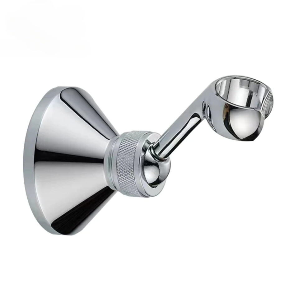 Adjustable Brass Shower Head Holder 360 Swivel Wall Mounted Bracket Universal Silver Finish 9174973376163