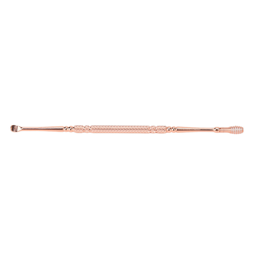 Rose Gold Double Head Stainless Steel Ear Spoon, Ergonomic & Glossy