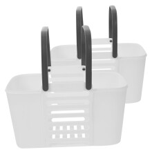 2pcs Bathroom Storage Basket with Handles, Ventilated Plastic Organizer for Toiletries