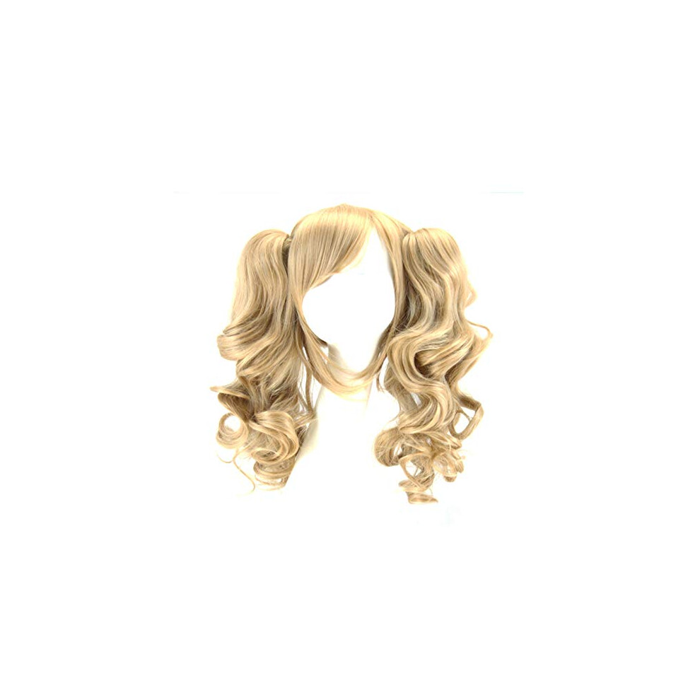 Unisex Cosplay Wig For Women 24 Inch Long Blonde Curly Synthetic Hair Heatresistant Fiber