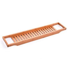 Bamboo Bathtub Tray with Wine Glass Holder and Tablet Stand, Expandable Bath Caddy 70cm Brown