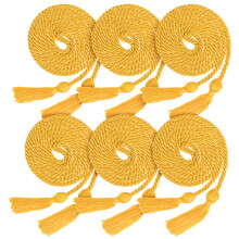 6 Pack Gold Braided Graduation Honor Cords 67 Inch with Tassels for College and NHS Ceremony