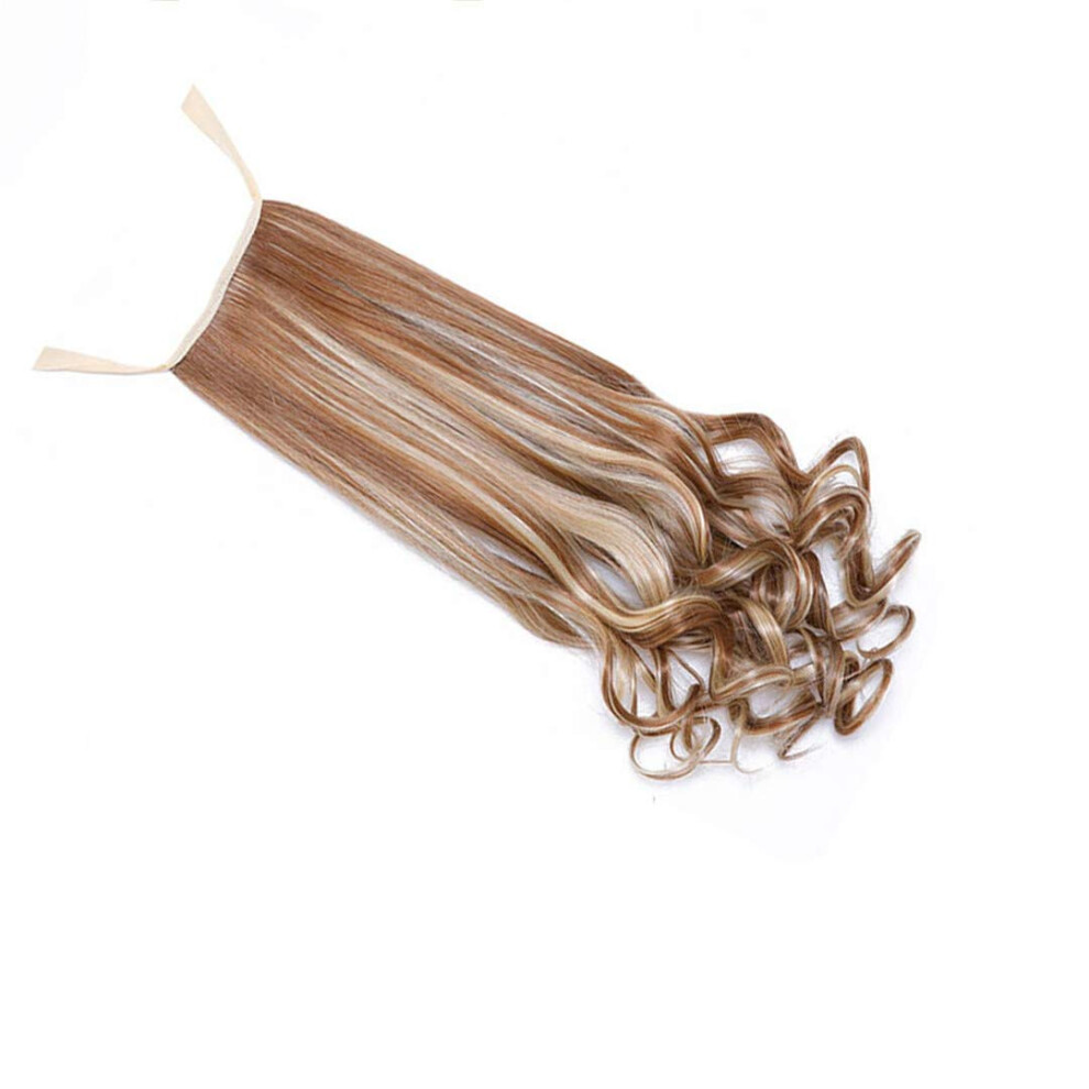 22 Inch Clip In Ponytail Extension Heat Resistant Synthetic Hairpiece with Natural Wave and Hairpins
