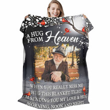 Memorial Blanket with Custom Photo Printing, Ultra Soft Flannel Sympathy Gift for Loss of Loved One