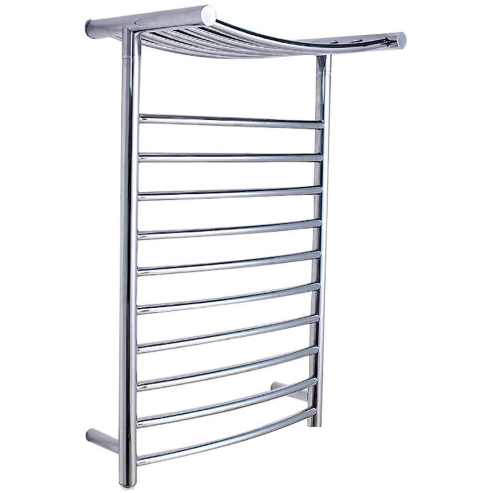 Electric Towel Warmer With Shelf, Wall Mounted 304 Stainless Steel Heated Towel Rail, Fast Preheating Rust Resistant 9164114087874