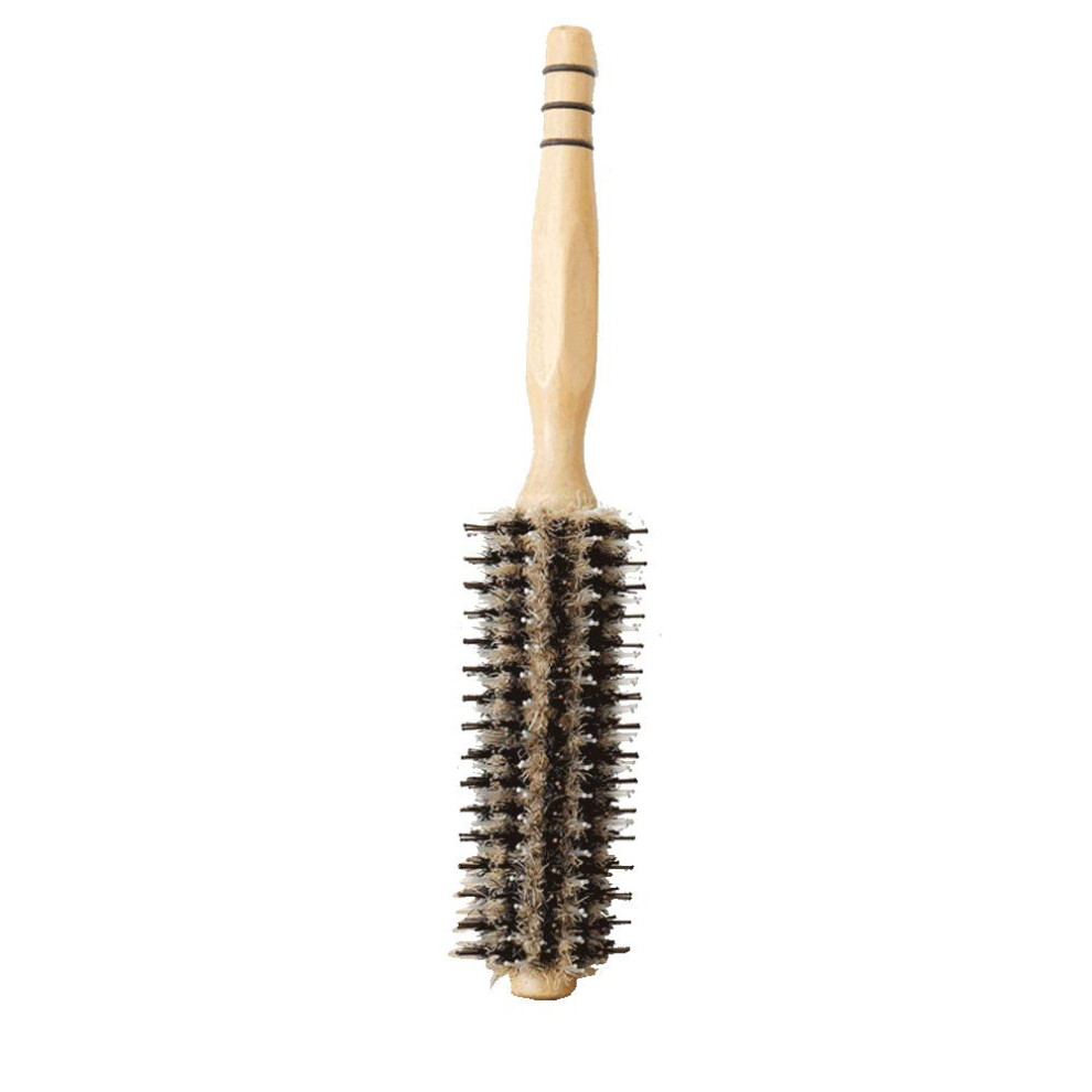 Wooden Boar Bristle Hair Brush with Nylon Pins AntiStatic Design for Blow Drying and Detangling