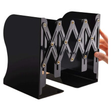 Bookends Adjustable Heavy Duty Decorative Metal Book Stoppers for Home Office Bookshelf Organizer