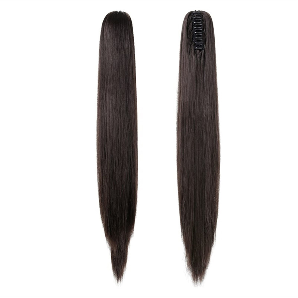 Unisex Ponytail Hair Extensions 22 Inch Curly Blonde Claw Clip Heat Resistant For Instant Volume Boost