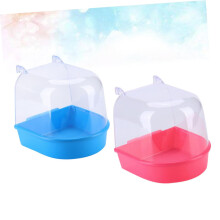 NoLeak Bird Bath for Parrots and Small Birds, Durable Plastic Cage Tub for Parakeets Canaries