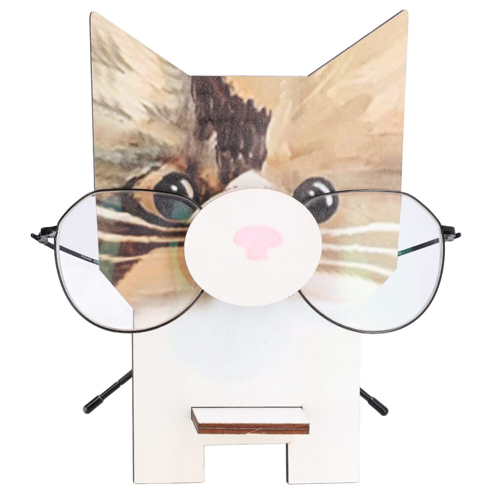 Eyeglass Holder Cute Wooden Animal Glasses Stand Handmade Carved Display Protects from Scratches