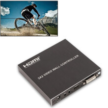 2x2 HDMI Video Wall Controller 4K, Ultra HD 4 Channel Processor with 180 Rotation and Remote Control