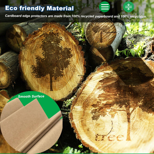 Cardboard Corner Protectors 1.2x1.2x32in for  Pallet Edge Guards, Durable Load Stabilization Support 2