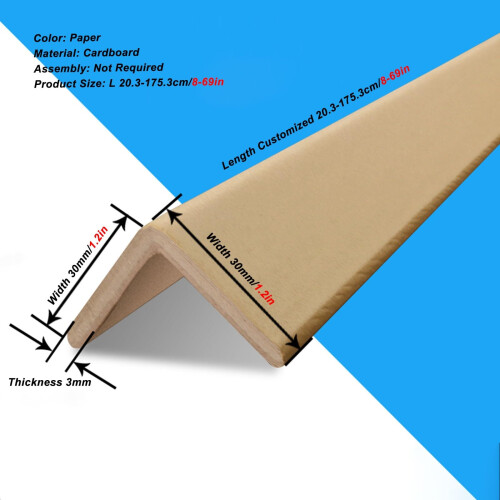 Cardboard Corner Protectors 1.2x1.2x32in for  Pallet Edge Guards, Durable Load Stabilization Support 1