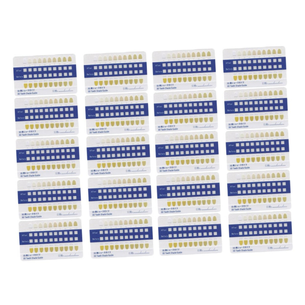 40pcs Tooth Shade Guide PVC Dental Shade Cards for Whitening Evaluation and Color Comparison