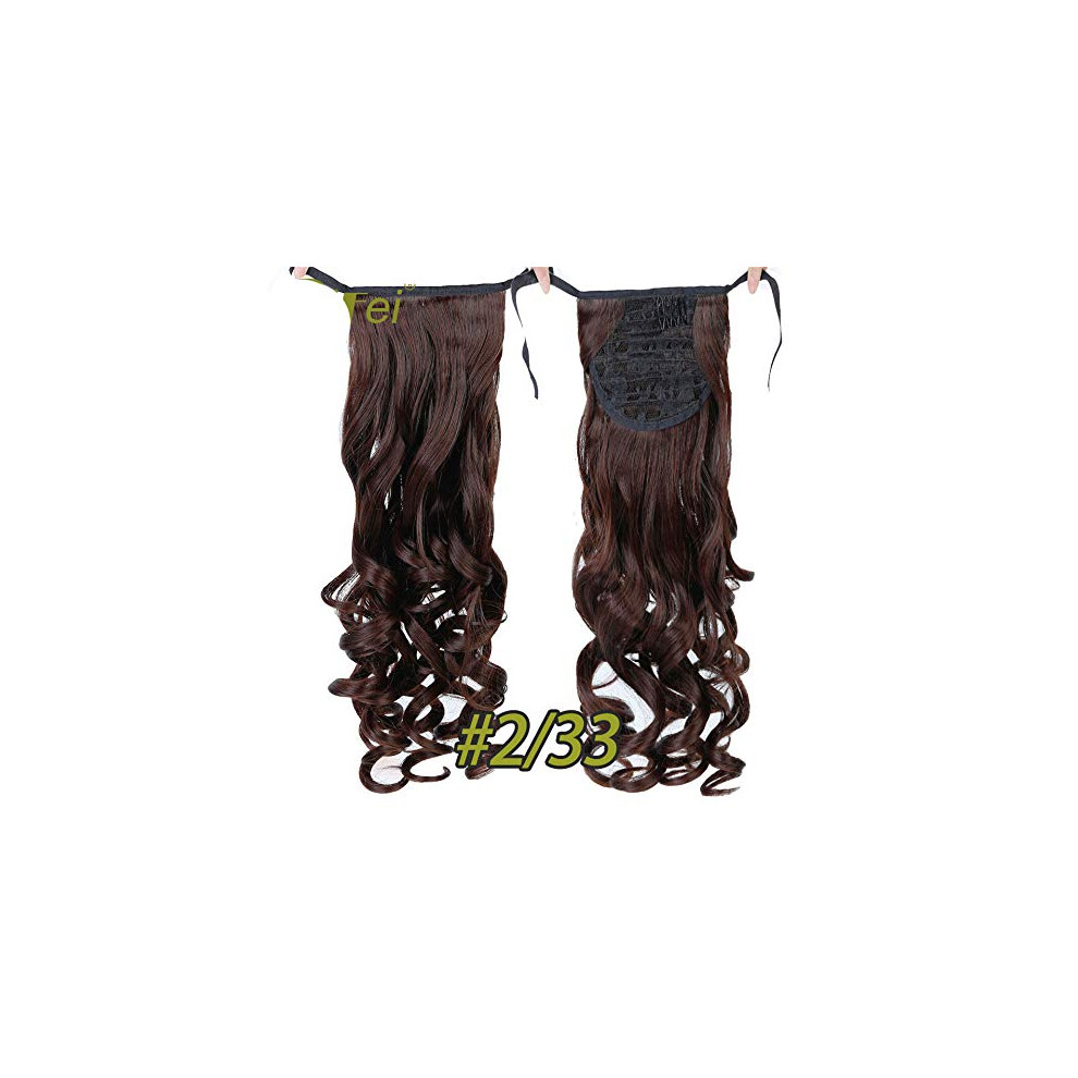 Unisex 16 Inch Wavy Synthetic Ponytail Extension Clip In Curly Hairpiece Instant Volume Boost 2M33