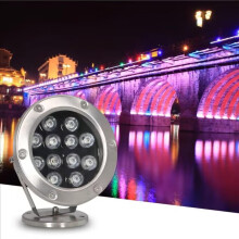 LED Underwater Pool Light IP68 Stainless Steel 24V Waterproof Garden Spotlight Adjustable Angle Purple 18W
