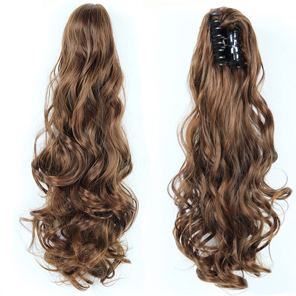 22 Inch Synthetic Wavy Clip In Ponytail Extension Heat Resistant Natural Wave Hair Piece #6