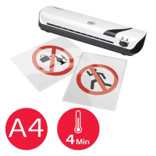 GBC, 4-in-1 Plastifizierungsset, Inspire+, A4 Laminiergerät, Schneidemaschine, Eckenrunder und 5 Taschen, max. 125µ, Weiß